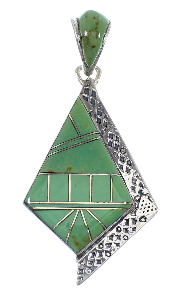 Southwestern Sterling Silver Turquoise Slide Pendant WX58525